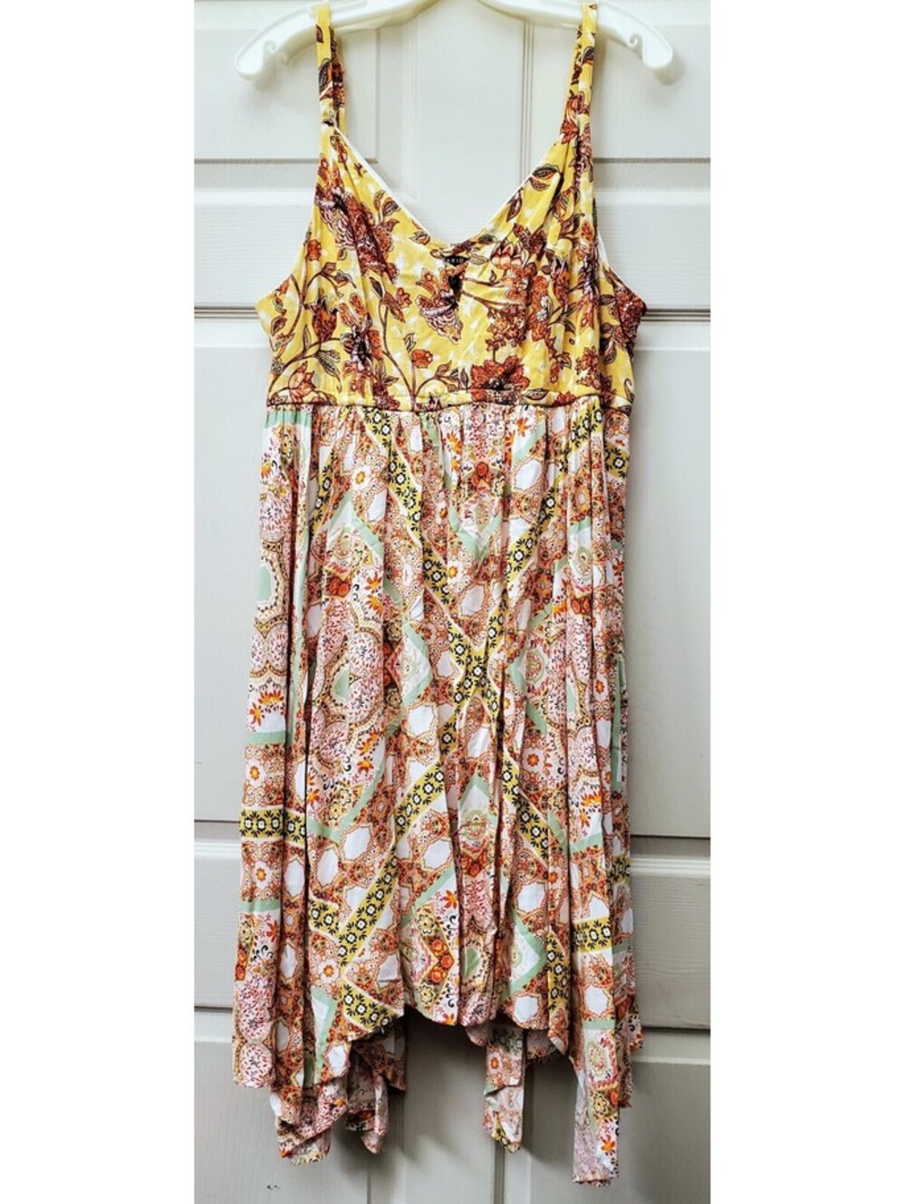 Torrid Floral Boho Sundress Dress with Handkerchief Hem